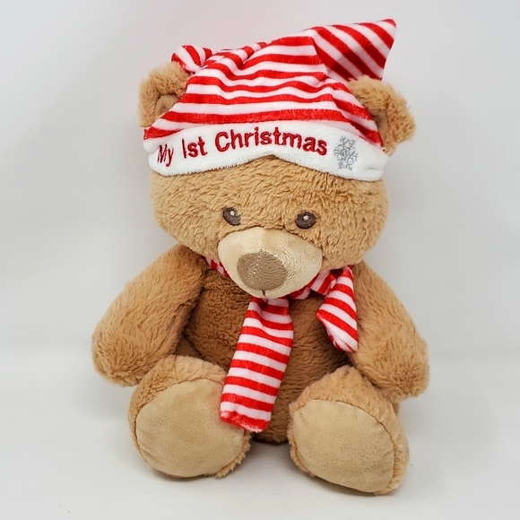 Kelly Toy my first Christmas 10” teddy bear plush stuffed animal Rattle Inside - Picture 1 of 4